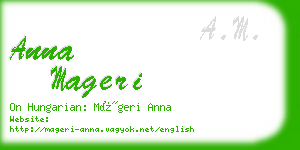 anna mageri business card